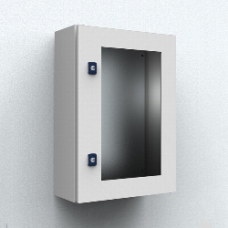 Transparent door for mild steel wall-mounting cases